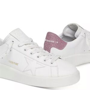 Golden Goose Women's White and Pink Accent Sneakers